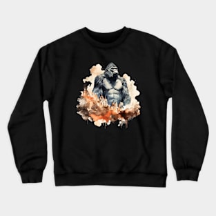 Black gorilla in the city- watercolor Crewneck Sweatshirt